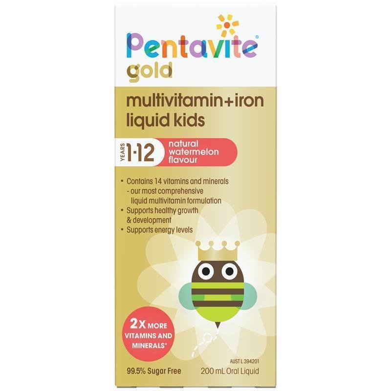 Thuốc bổ sung vitamin và sắt cho trẻ từ 1 đến 12 tuổi - Pentavite Liquid Multivitamins with Iron for Kids (100ml) Thuốc bổ sung vitamin và sắt cho trẻ từ 1 đến 12 tuổi - Pentavite Liquid Multivitamins with Iron for Kids (100ml)