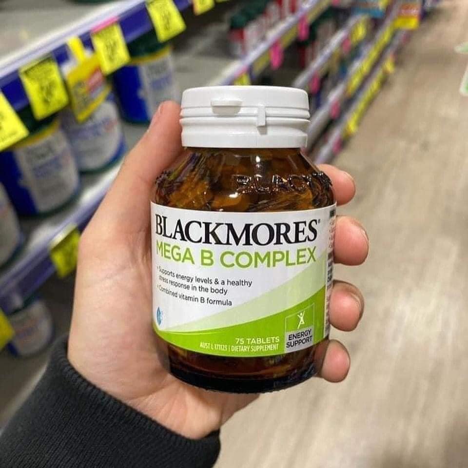 Viên Vitamin B tổng hợp tăng sức bền Blackmores Mega B Complex Energy Support Vitamin B12 75 Tablets Viên Vitamin B tổng hợp tăng sức bền Blackmores Mega B Complex Energy Support Vitamin B12 75 Tablets