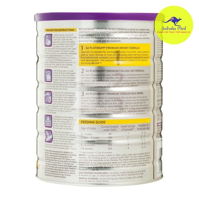 Sữa A2 Platinum số 1 chính hãng - 900g Sữa A2 Platinum số 1 chính hãng - 900g