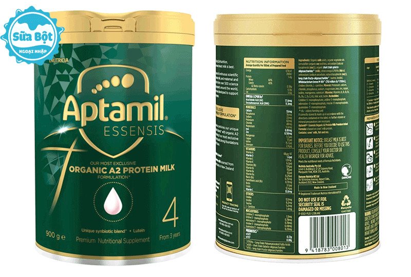 Bảng thành phần dinh dưỡng chi tiết của sữa Aptamil Essensis số 4 hỗ trợ phát triển toàn diện