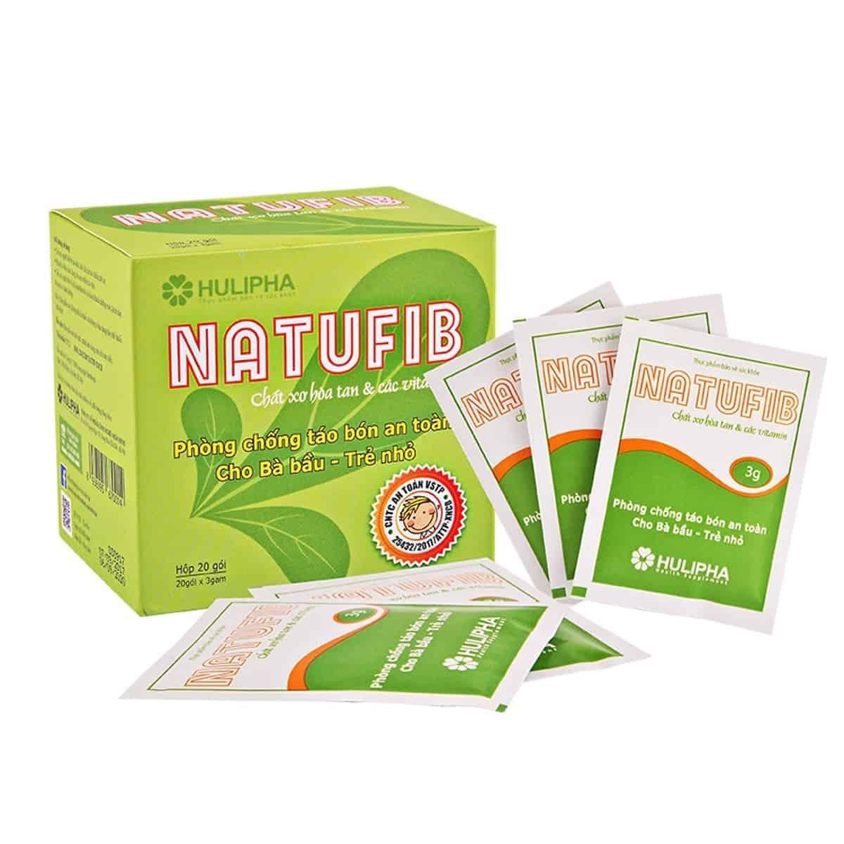 Bao bì sản phẩm men vi sinh NATUFIB giúp hỗ trợ tiêu hóa