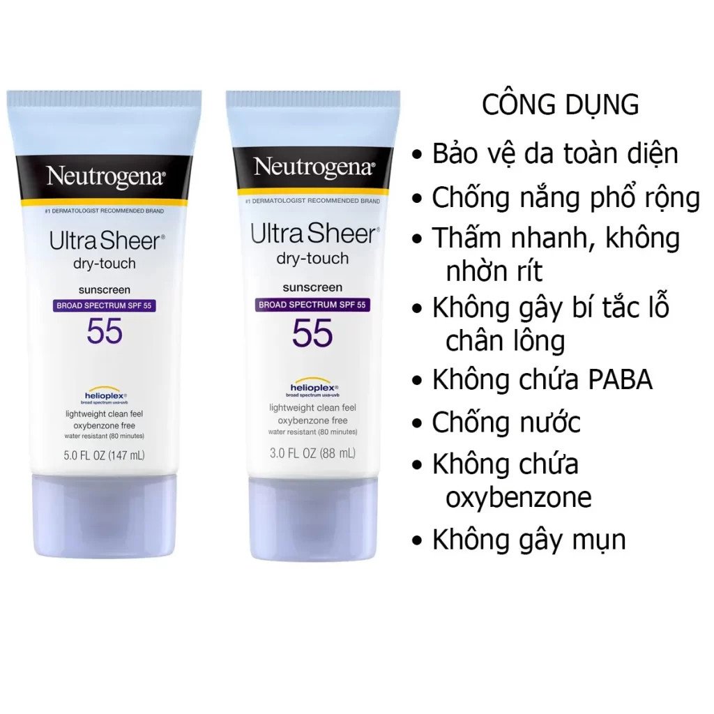 Bảo vệ toàn diện với kem chống nắng Ultra Sheer SPF55