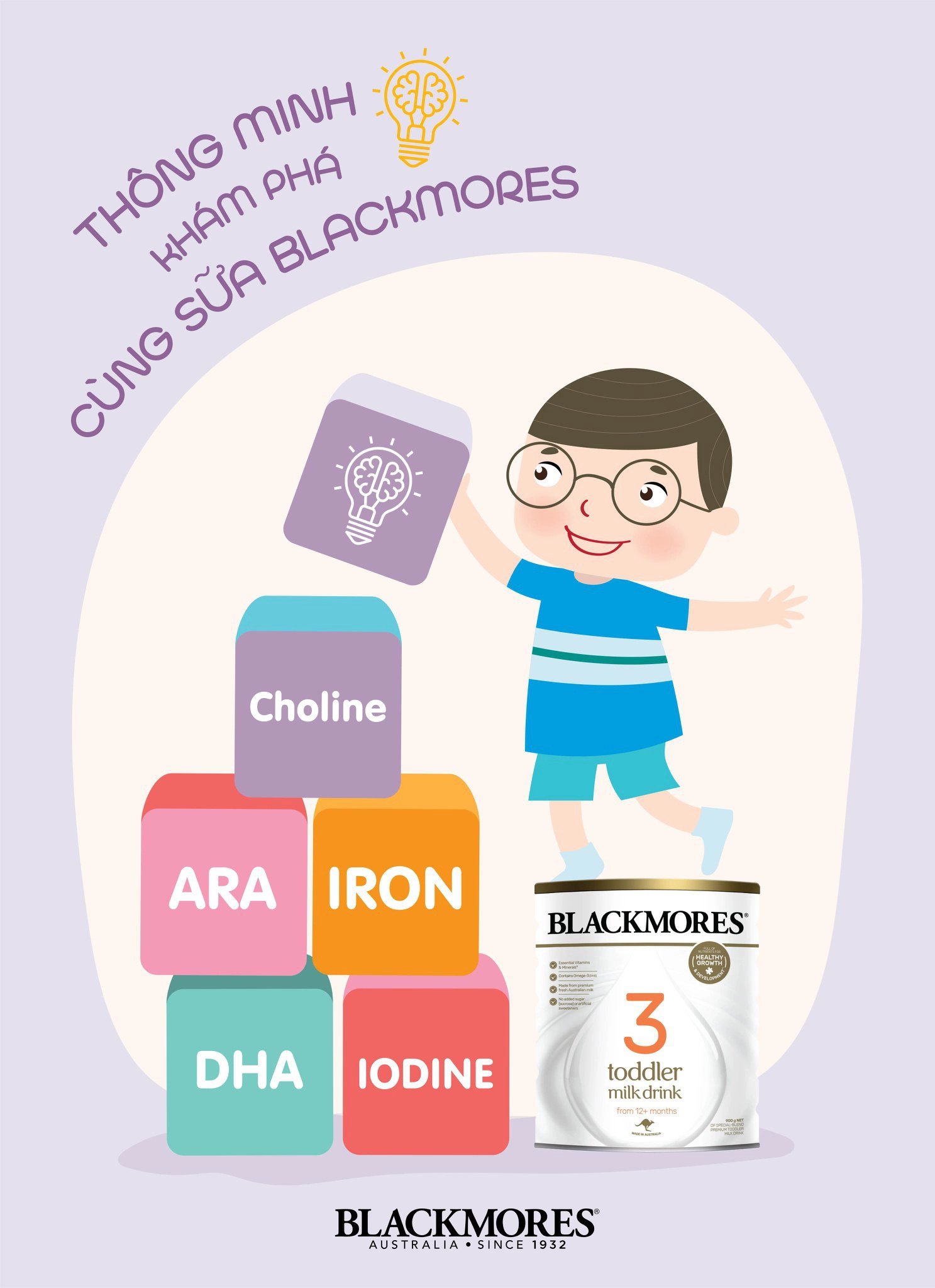 Bé vui chơi khỏe mạnh nhờ dinh dưỡng đầy đủ từ sữa Blackmores, hỗ trợ phát triển trí não và tư duy