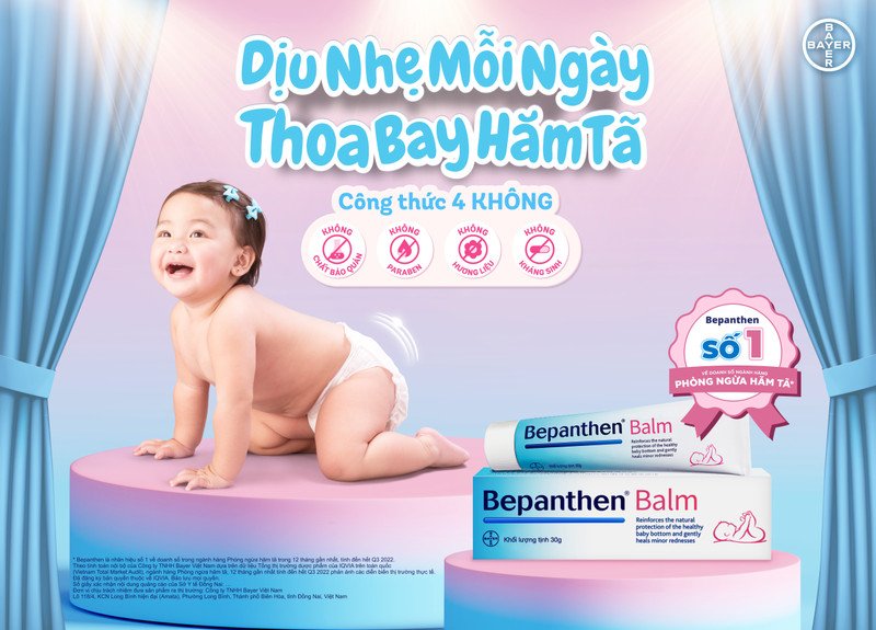 Bepanthen Balm nhỏ gọn tiện lợi chống hăm tã hiệu quả