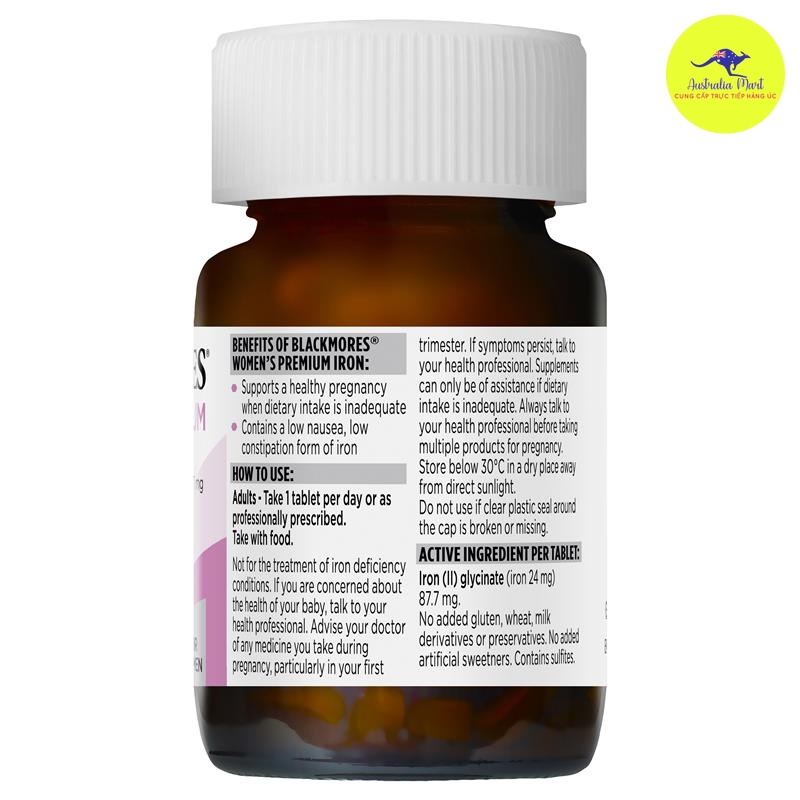 Blackmores Women's Premium - Viên uống sắt dành cho bà bầu (30 viên) Blackmores Women's Premium - Viên uống sắt dành cho bà bầu (30 viên)