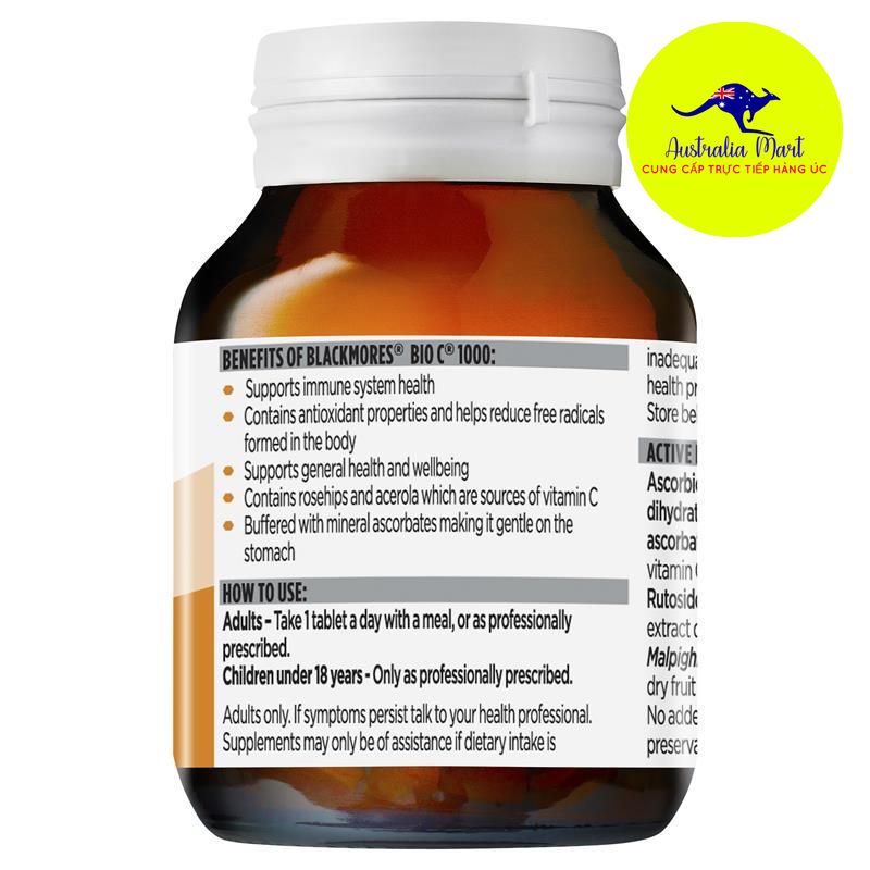 Blackmores Bio C 1000mg - Viên uống bổ sung Vitamin C (150 viên) Blackmores Bio C 1000mg - Viên uống bổ sung Vitamin C (150 viên)