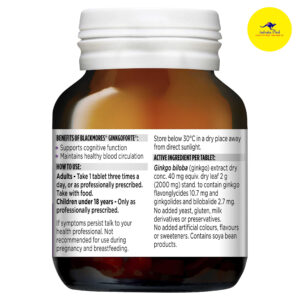 Blackmores Ginkgo Forte 2000mg - Viên uống tuần hoàn máu não (80 viên) Blackmores Ginkgo Forte 2000mg - Viên uống tuần hoàn máu não (80 viên)