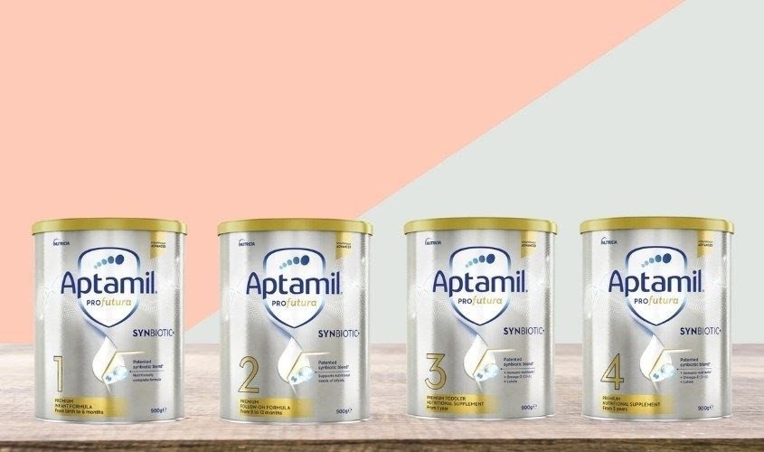 Các dòng sữa Aptamil Úc 1, 2, 3, 4 được bày bán