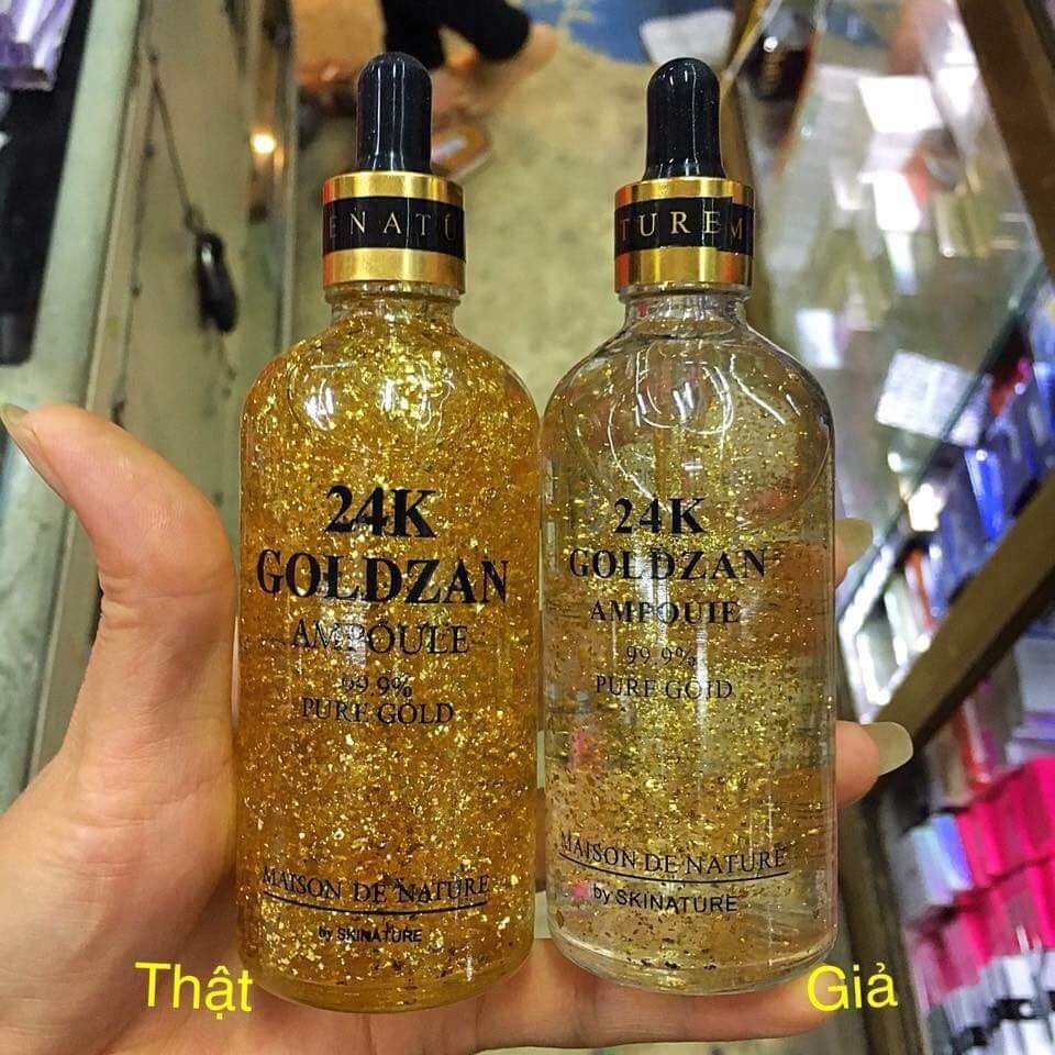 Cách nhận biết serum vàng 24k Pure Gold thật và giả