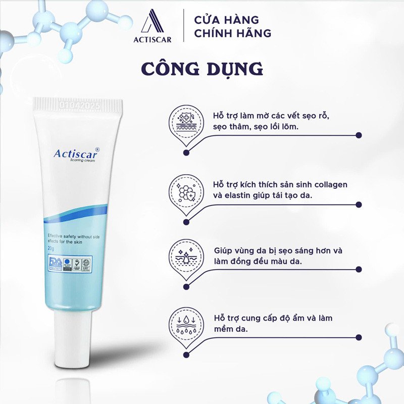 Công dụng vượt trội của kem trị sẹo Actiscar trong việc làm mờ thâm, sẹo lồi, sẹo rỗ và phục hồi da