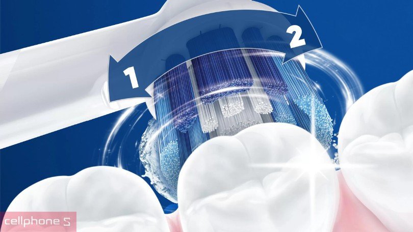 Công nghệ làm sạch xoay tròn 2D và 3D tiên tiến trên bàn chải Oral-B