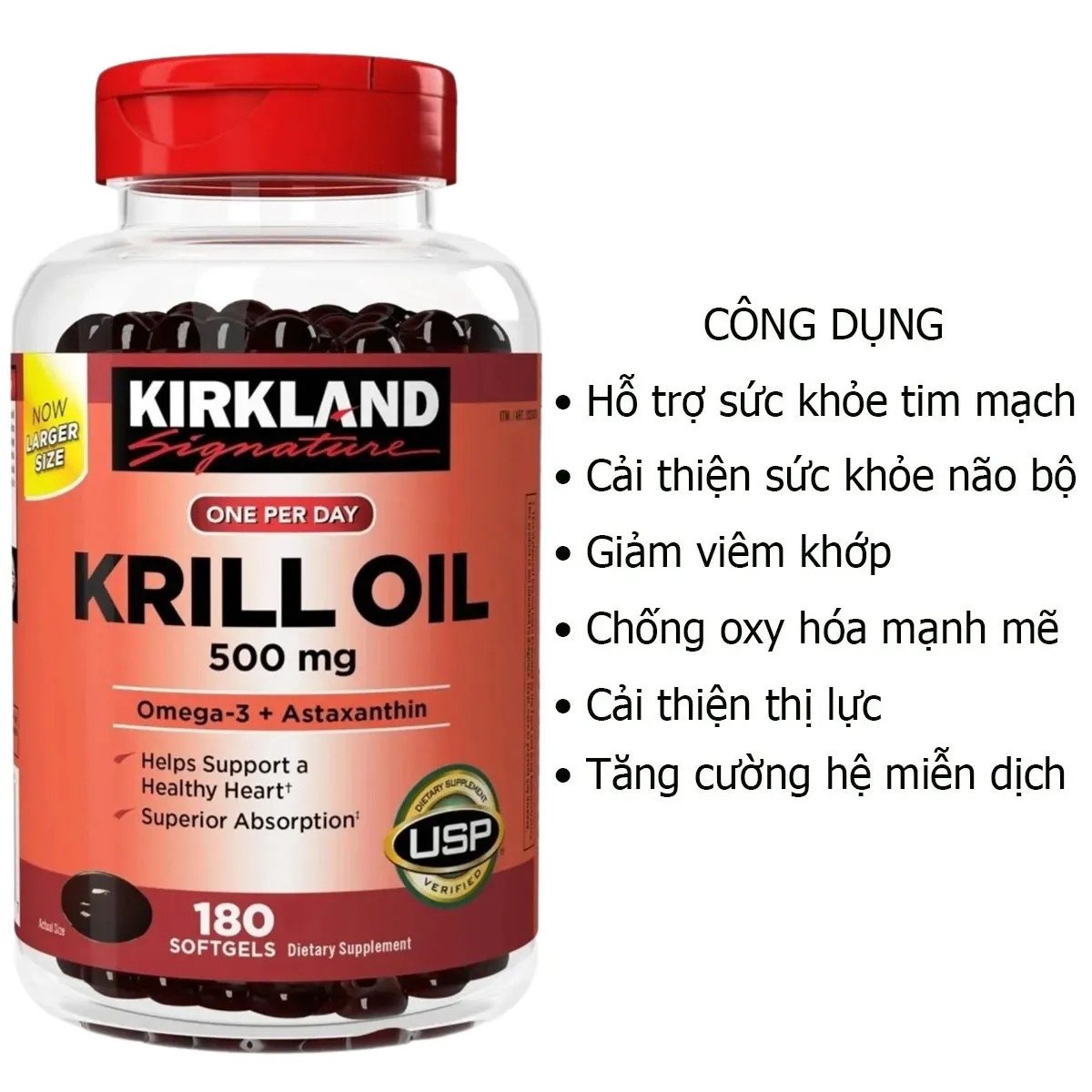 Dầu nhuyễn thể Krill Oil hỗ trợ sức khỏe tim mạch và não bộ hiệu quả