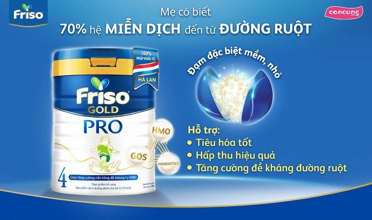 Dòng sữa Friso Gold Pro nhập khẩu Hà Lan giúp bé phát triển trí não