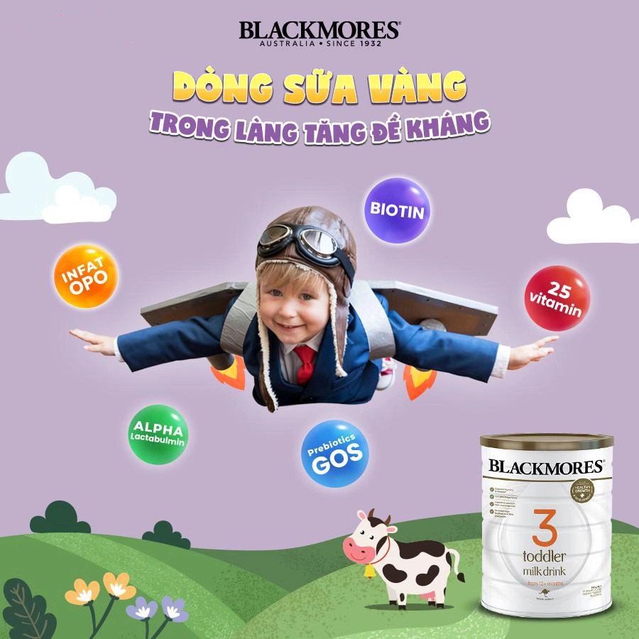 Dưỡng chất đa dạng trong sữa Blackmores hỗ trợ tăng cân