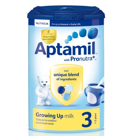 Hình ảnh bình sữa Aptamil Úc số 1 chuẩn bị cho bé 0-6 tháng, đảm bảo sữa không gây táo bón.