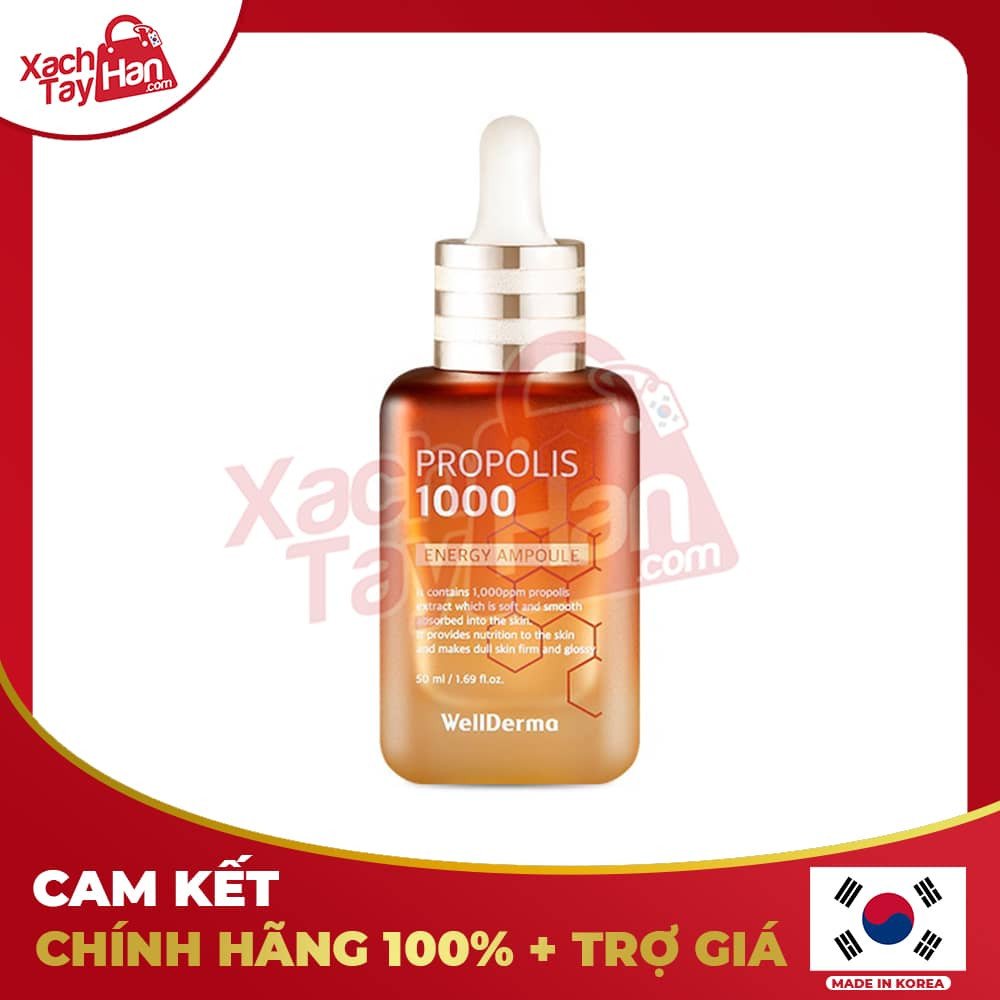 Hình ảnh chai serum keo ong Wellderma Propolis 1000 Energy Ampoule 50ml giúp da căng bóng và khỏe mạnh