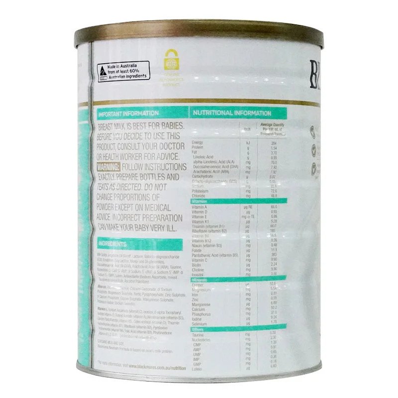 Hình ảnh lon sữa Blackmores số 1 900g chính hãng Australia Mart, hỗ trợ phát triển trí não và cân nặng hiệu quả