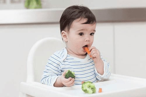 Hình ảnh người mẹ đang cho em bé ăn dặm, minh họa tầm quan trọng của dinh dưỡng cho trẻ 8 tháng chưa mọc răng.