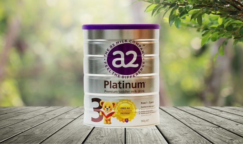 Hộp sữa A2 Platinum Úc màu trắng với thiết kế hiện đại