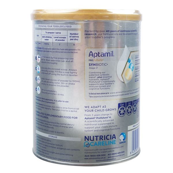 Hộp sữa Aptamil Úc số 3 trên kệ