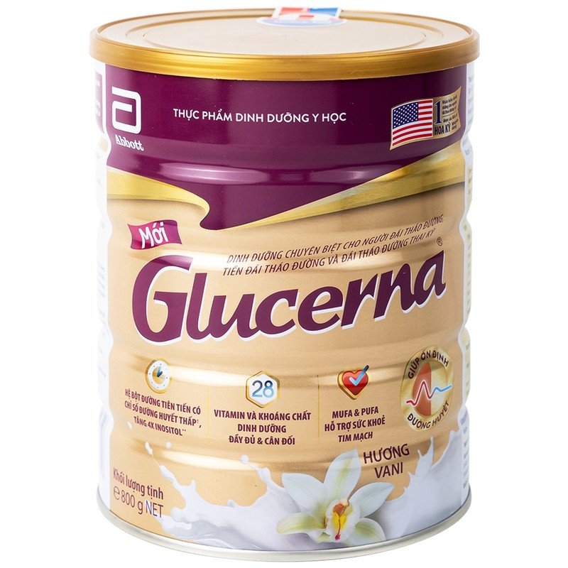 Hộp sữa bột Glucerna Abbott dành cho người tiểu đường giúp kiểm soát đường huyết hiệu quả