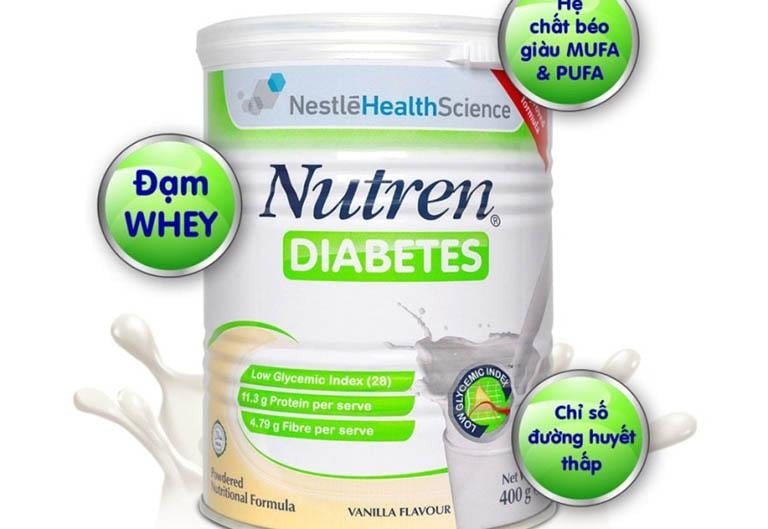 Hộp sữa bột Nutren Diabetes, hỗ trợ chế độ ăn của người bệnh
