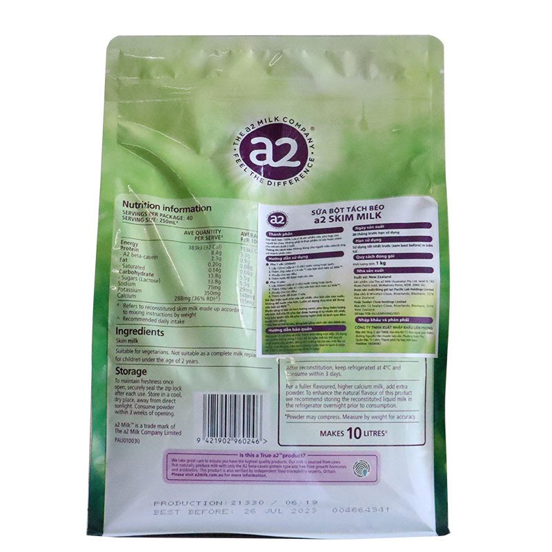 Hướng dẫn sử dụng sữa A2 tách kem Skim Milk Australia Mart