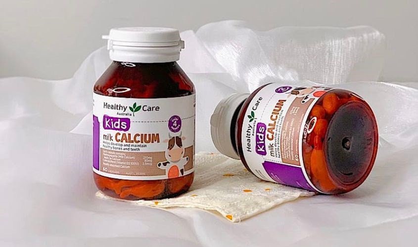 Kẹo canxi Healthy Care Milk Calcium của Úc cho xương răng chắc khỏe