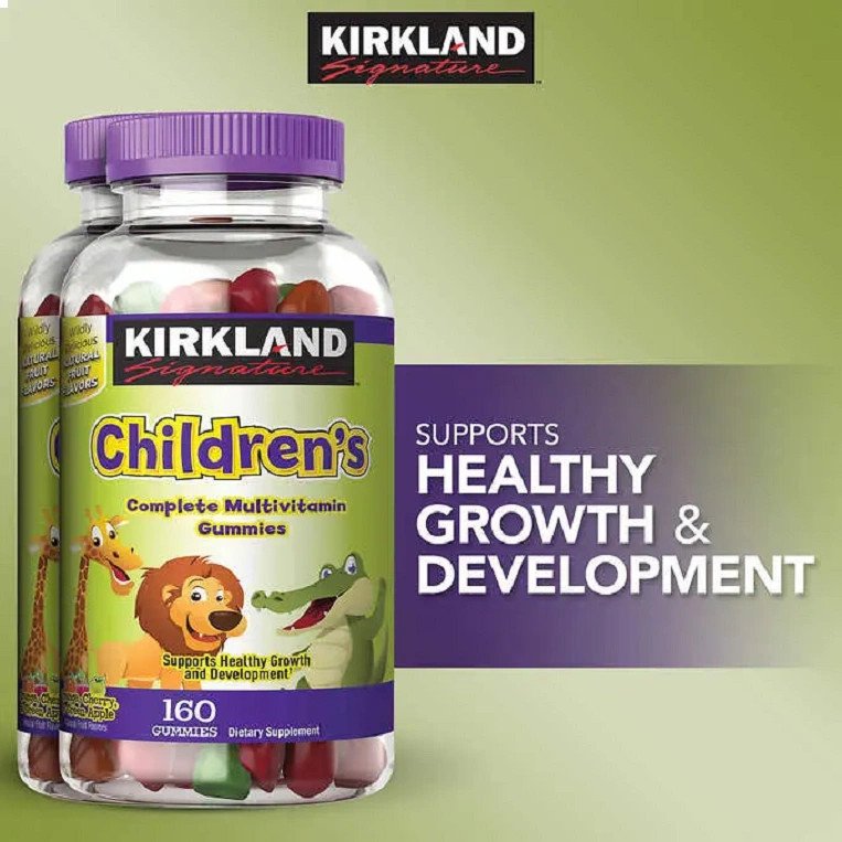 kẹo dẻo vitamin tổng hợp Kirkland Children's Multivitamin cho trẻ em