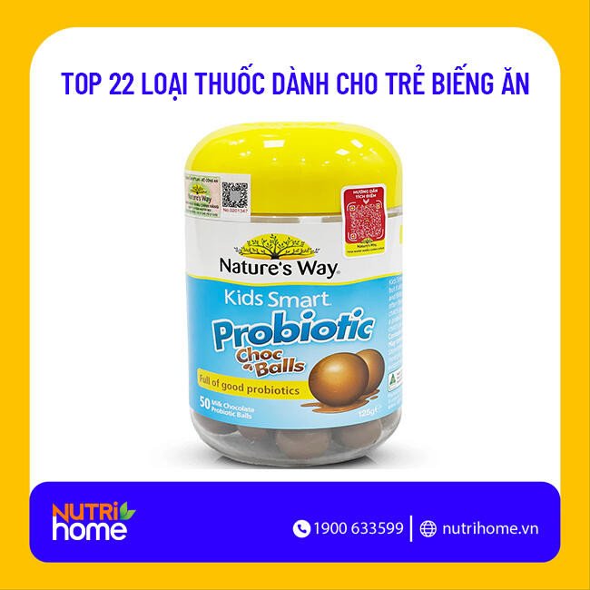 Kẹo lợi khuẩn Nature’s Way Kids Smart Probiotic Choc Ball hỗ trợ tiêu hóa