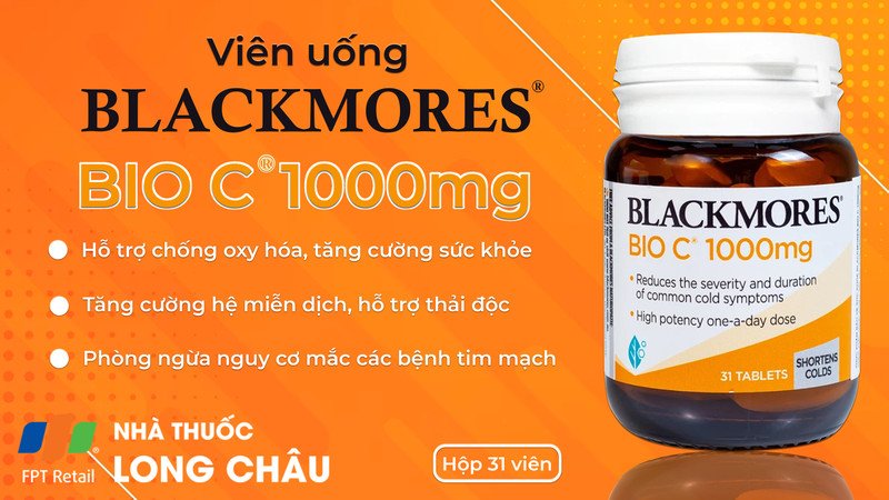 Lọ sản phẩm Blackmores Bio C 1000mg chính hãng từ Úc