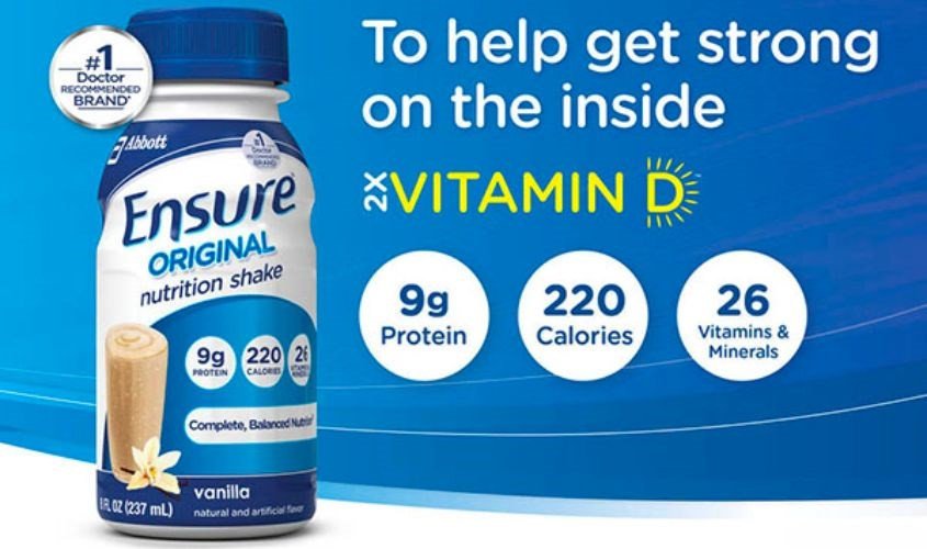 Lốc 6 chai sữa Ensure Original pha sẵn hương vani, tiện lợi cho người ốm