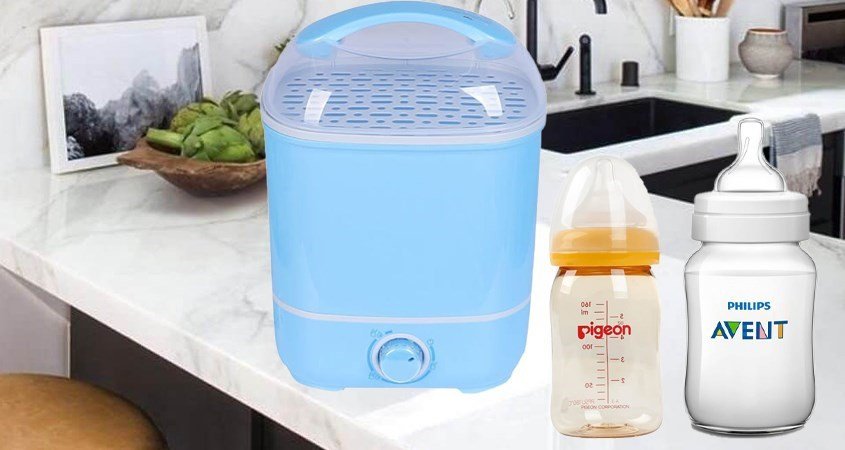 Máy tiệt trùng bình sữa Gluck Baby đảm bảo vệ sinh khi pha sữa Aptamil cho bé