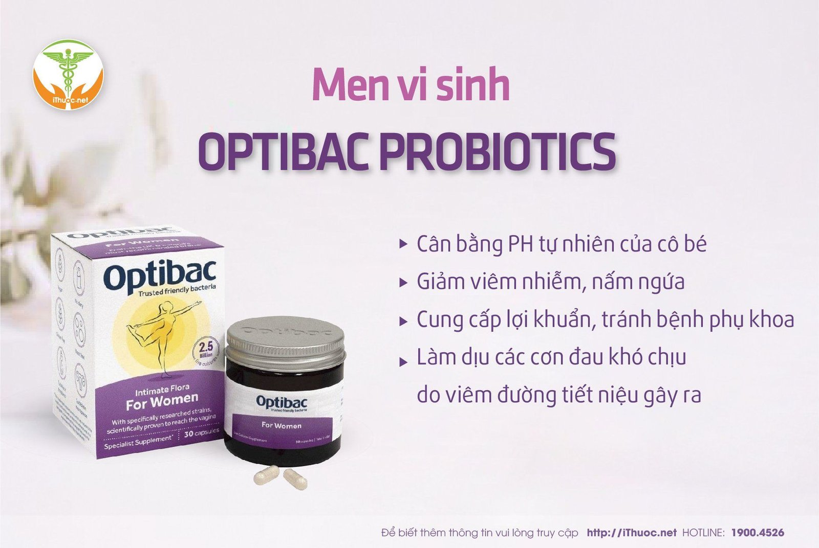 Men vi sinh Optibac Probioctics hỗ trợ sức khỏe phụ nữ