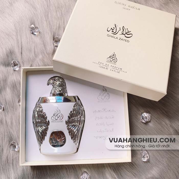 Mùi hương ấm ngọt của nước hoa đại bàng trắng Ghala Zayed Silver Luxury