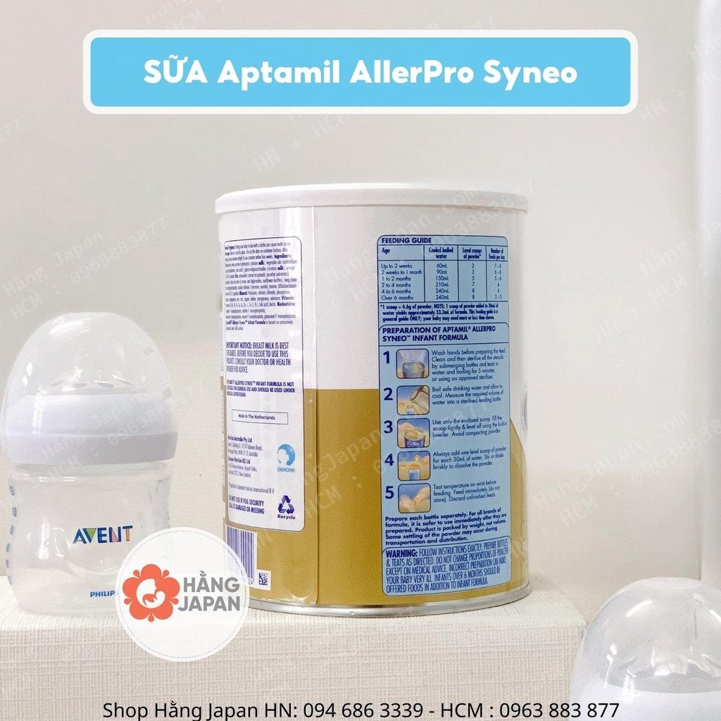 Nắp đậy kín giúp bảo quản sữa Aptamil AllerPro Syneo sau khi mở