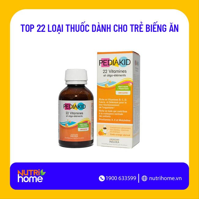 Pediakid 22 Vitamin bổ sung vi chất cho trẻ biếng ăn