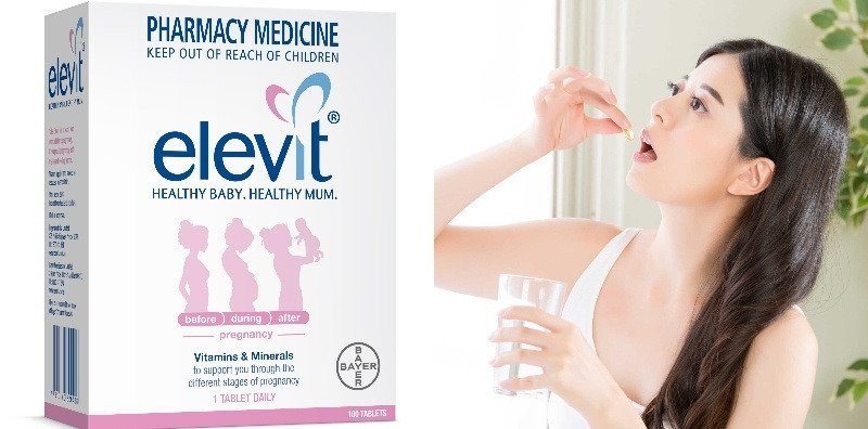 Phụ nữ uống Elevit bổ sung dưỡng chất cho thai nhi khỏe mạnh
