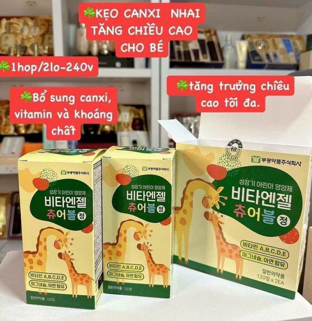Sản phẩm kẹo canxi hươu cao cổ Hàn Quốc được đánh giá cao