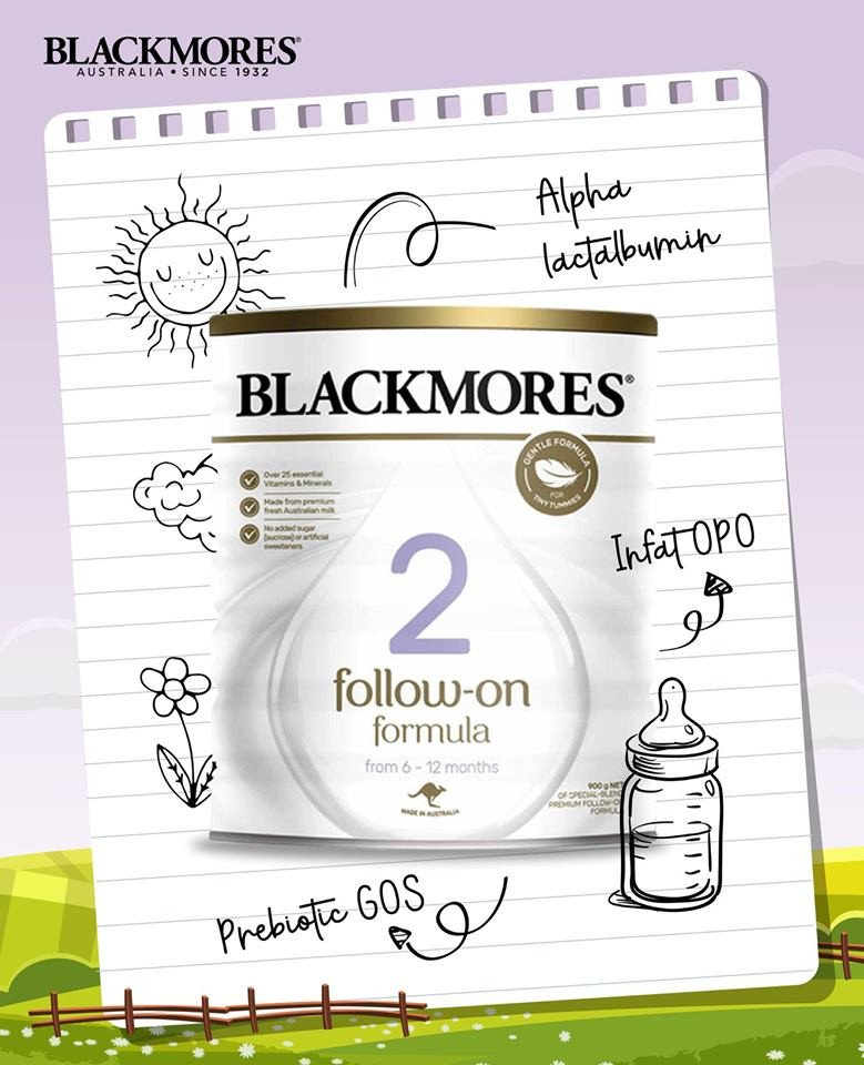 Sản phẩm sữa công thức Blackmores số 2 Follow-on nhập khẩu trực tiếp từ Úc.
