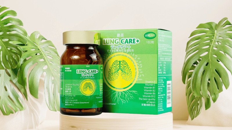 Sản phẩm thực phẩm chức năng bổ phổi Lung Care+ Jpanwell từ Nhật Bản hỗ trợ hô hấp khỏe mạnh.
