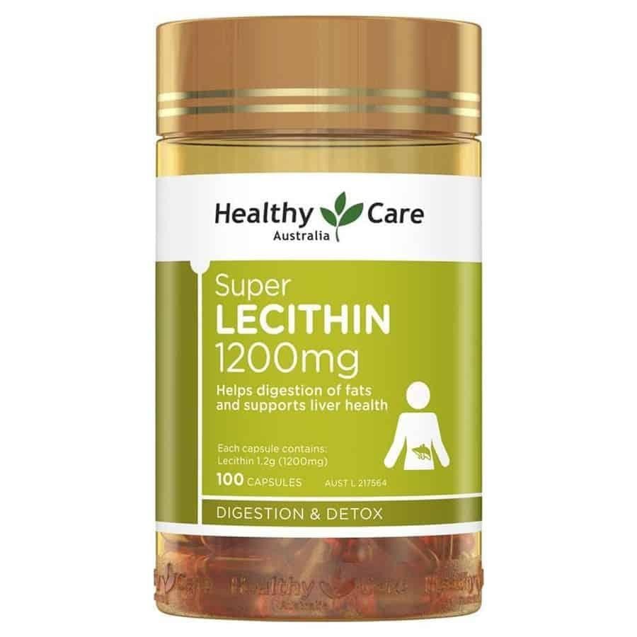 Sản phẩm viên uống mầm đậu nành Healthy Care Super Lecithin 1200mg của Úc