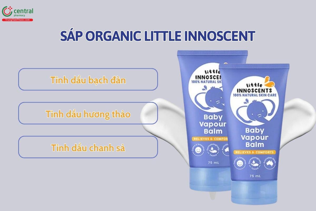 Sáp Organic Little Innoscent của Úc, bảo vệ đường hô hấp cho bé và người lớn