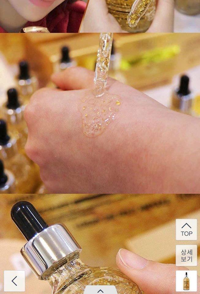 So sánh kết cấu serum vàng 24k Pure Gold thật và giả