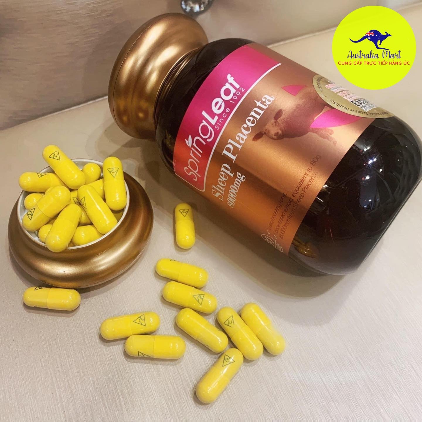 Viên uống nhau thai cừu Spring Leaf Sheep Placenta 80.000mg 90 viên Viên uống nhau thai cừu Spring Leaf Sheep Placenta 80.000mg 90 viên