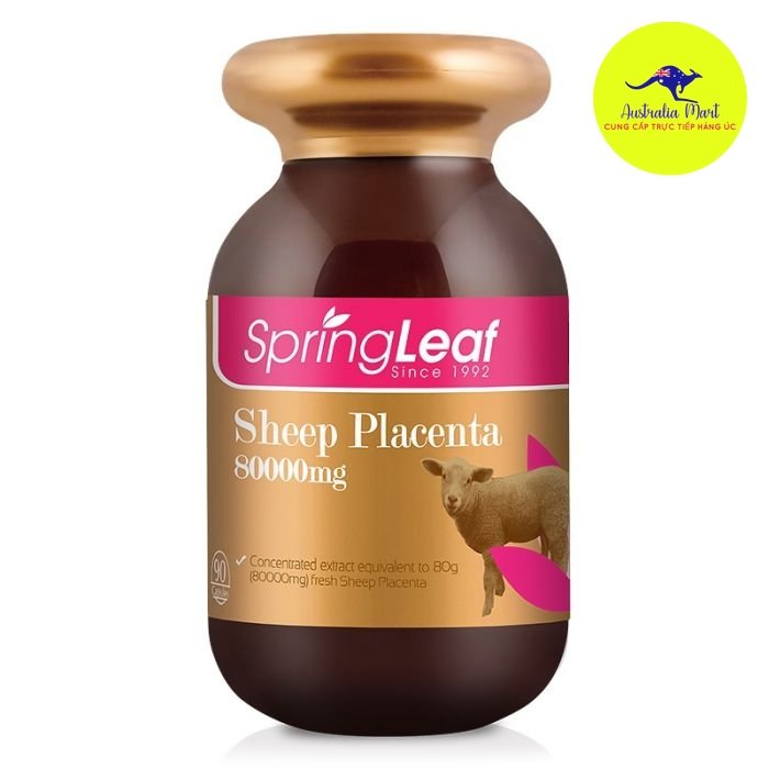 Viên uống nhau thai cừu Spring Leaf Sheep Placenta 80.000mg 90 viên Viên uống nhau thai cừu Spring Leaf Sheep Placenta 80.000mg 90 viên