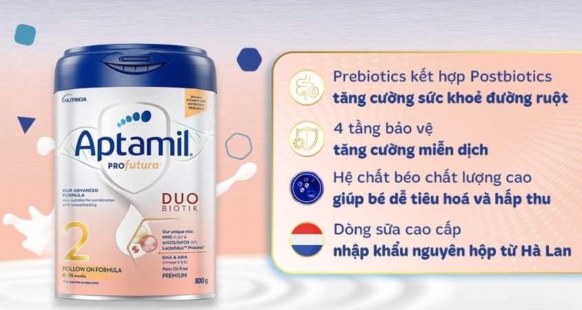 Sữa Aptamil Profutura Duobiotik Úc cho bé từ 6-36 tháng