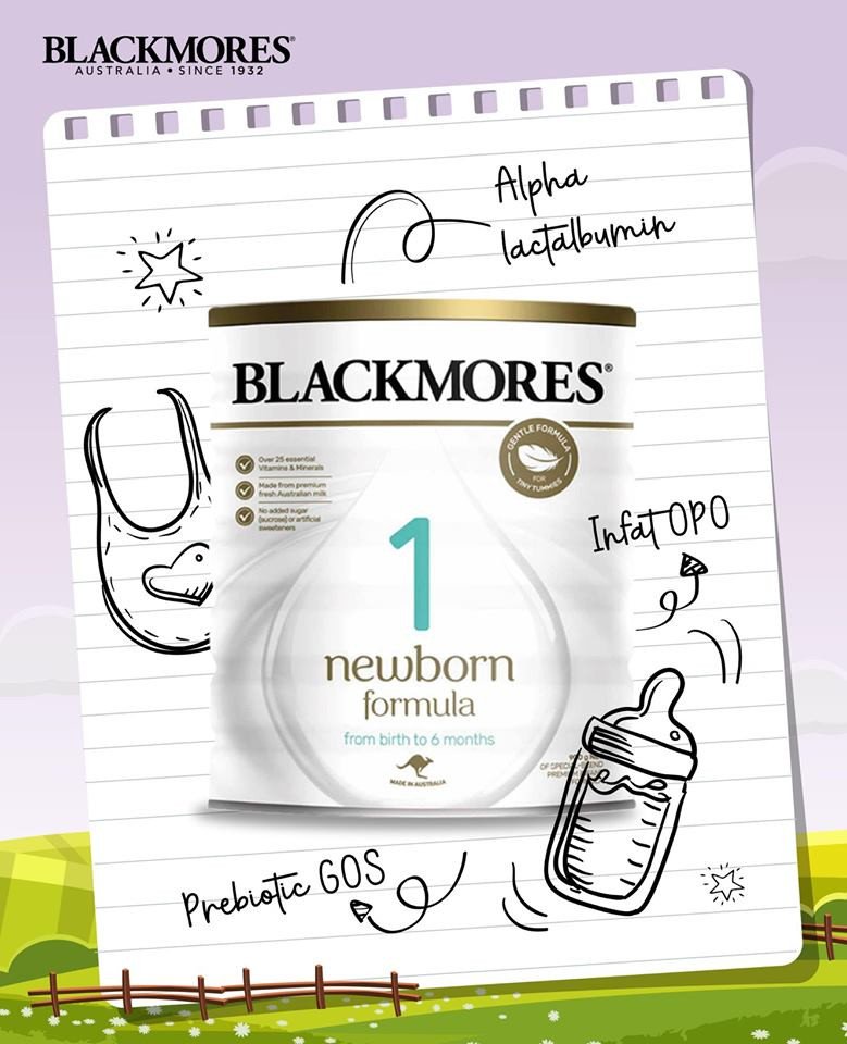 Sữa Blackmores số 1 Newborn Formula 900g từ Úc dành cho trẻ 0-6 tháng