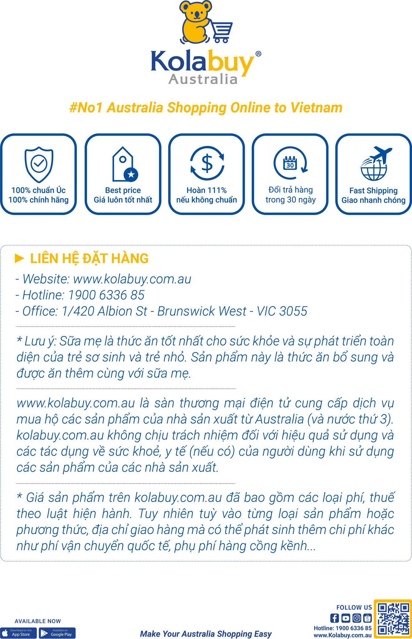 Sữa bột Úc cho trẻ em