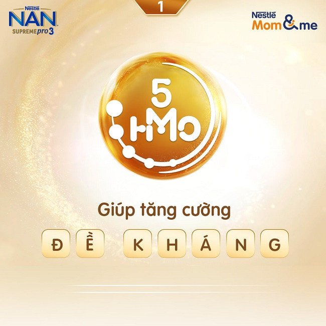 Sữa Nan Supreme Pro 2 với phức hợp 5 HMO và lợi khuẩn Bifidus BL giúp tăng cường miễn dịch cho bé